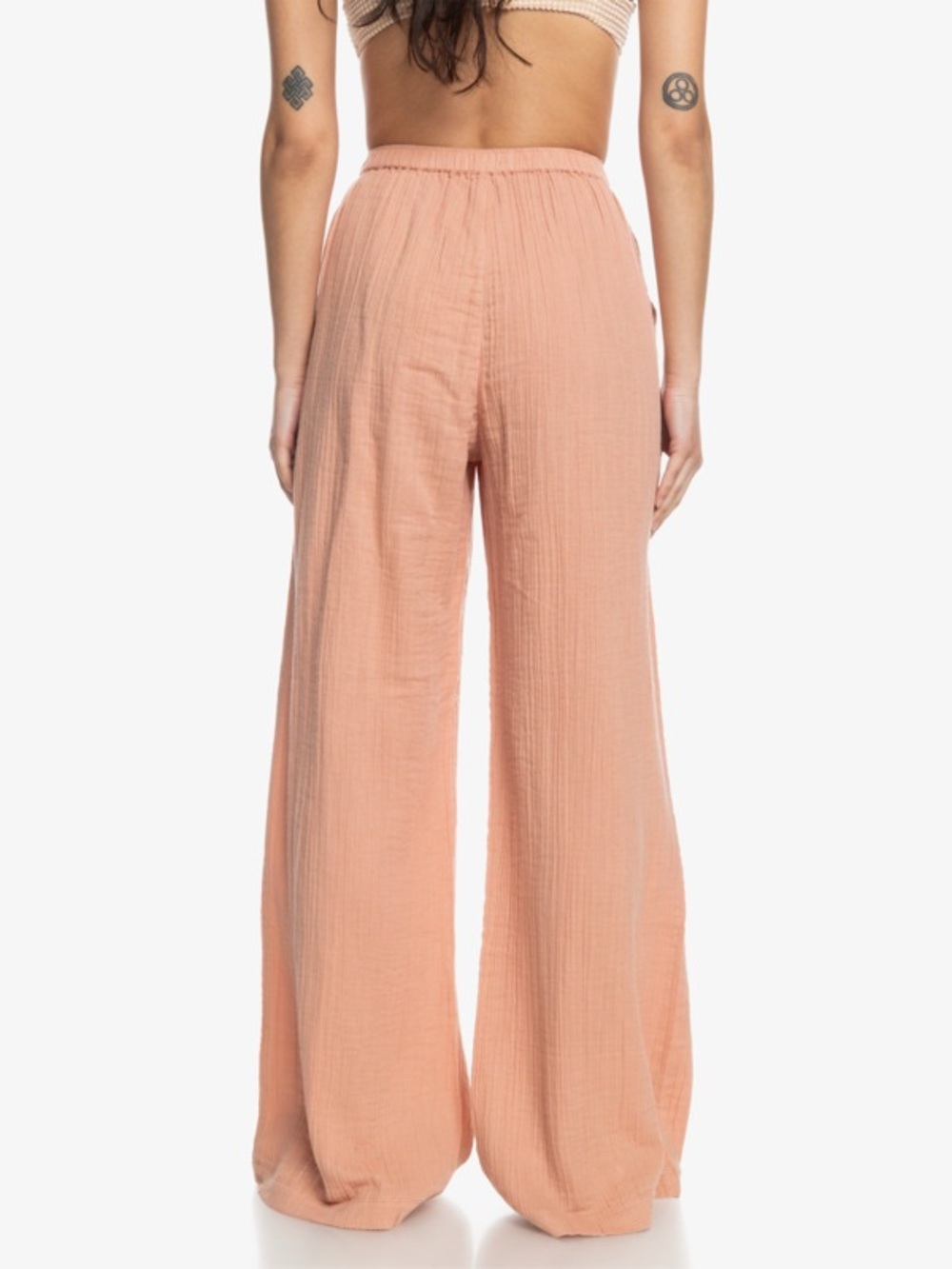 Roxy Peach Wide-Leg High-Rise Pants